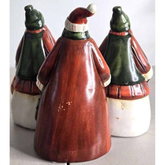Christmas Carroling/Bell Ringer Snowmen - 9" - Set of 3 - Picture 3 of 4